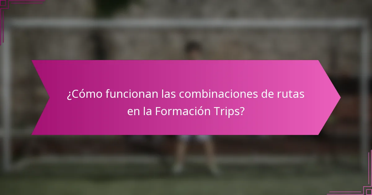 ¿Cómo funcionan las combinaciones de rutas en la Formación Trips?