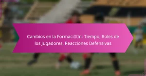 Cambios en la Formación: Tiempo, Roles de los Jugadores, Reacciones Defensivas