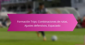 Formación Trips: Combinaciones de rutas, Ajustes defensivos, Espaciado